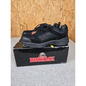 Brahma Steel Toe Work Shoes Mens 8.5M Black Leather Slip Resistant New‎